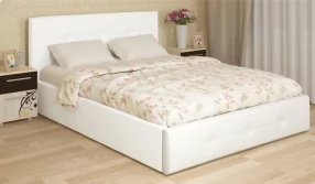 Кровать Линда без основания Экокожа, 180х200 (Белая)